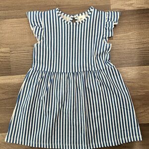 H&M Blue and White Ruffled Tiered Sundress